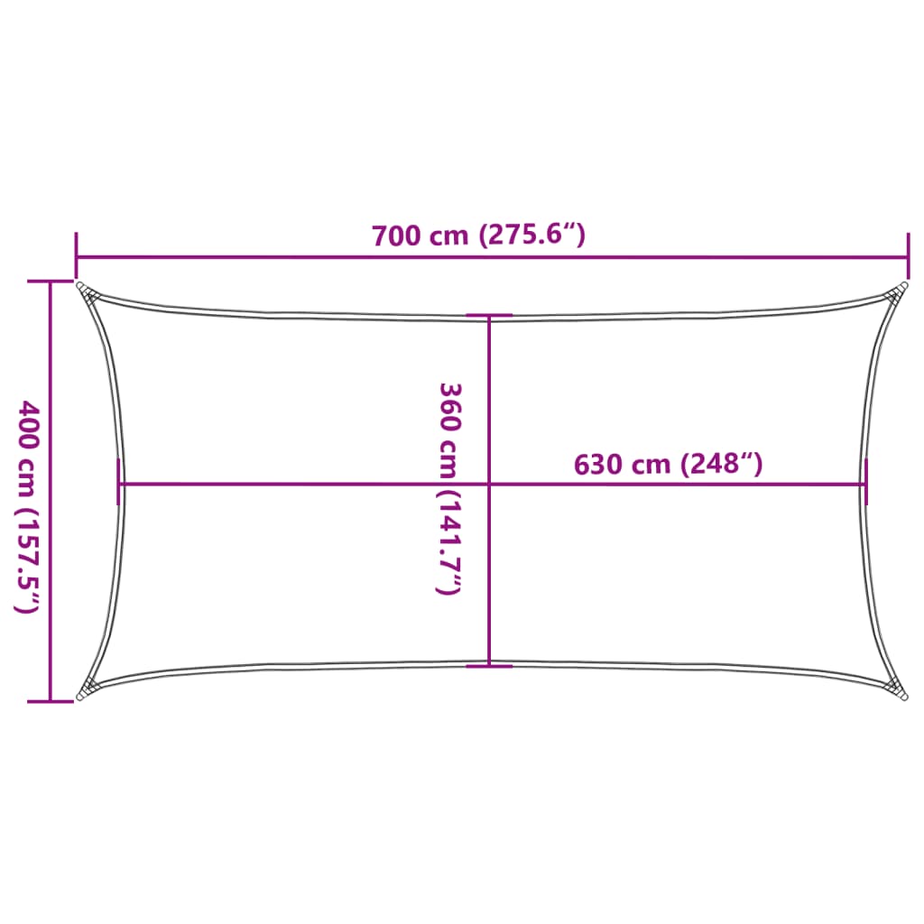 Jedro za zaštitu od sunca 160 g/m² bež 4 x 7 m HDPE