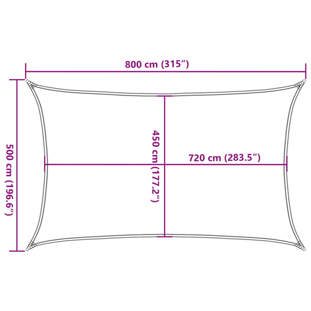 Jedro za zaštitu od sunca 160 g/m² bež 5 x 8 m HDPE