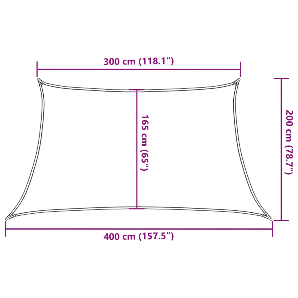 Jedro za zaštitu od sunca 160 g/m² bež 3/4 x 2 m HDPE