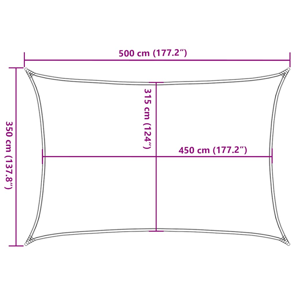 Jedro za zaštitu od sunca 160 g/m² krem 3,5 x 5 m HDPE