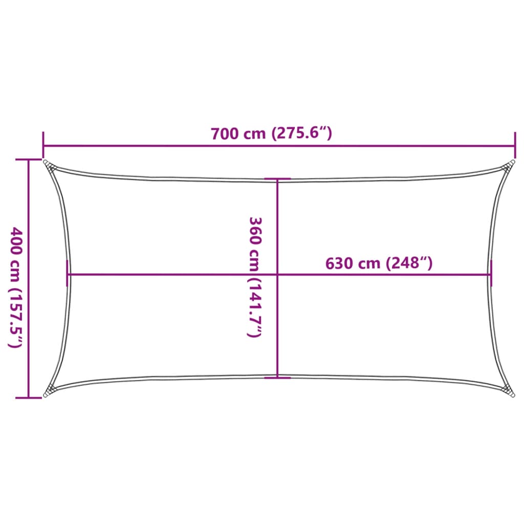 Jedro za zaštitu od sunca 160 g/m² bijelo 4 x 7 m HDPE