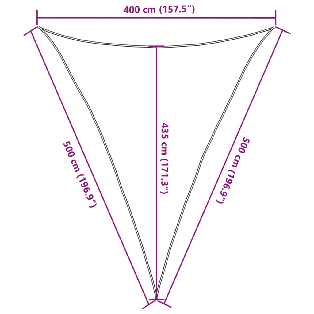 Jedro za zaštitu od sunca 160 g/m² svjetlozeleno 4x5x5 m HDPE