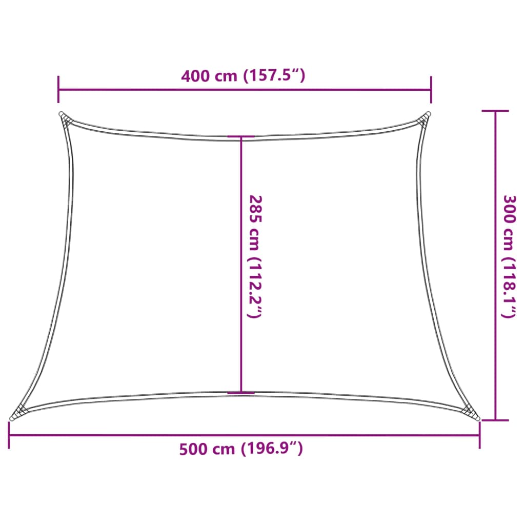 Jedro za zaštitu od sunca 160 g/m² svjetlozeleno 4/5 x 3 m HDPE