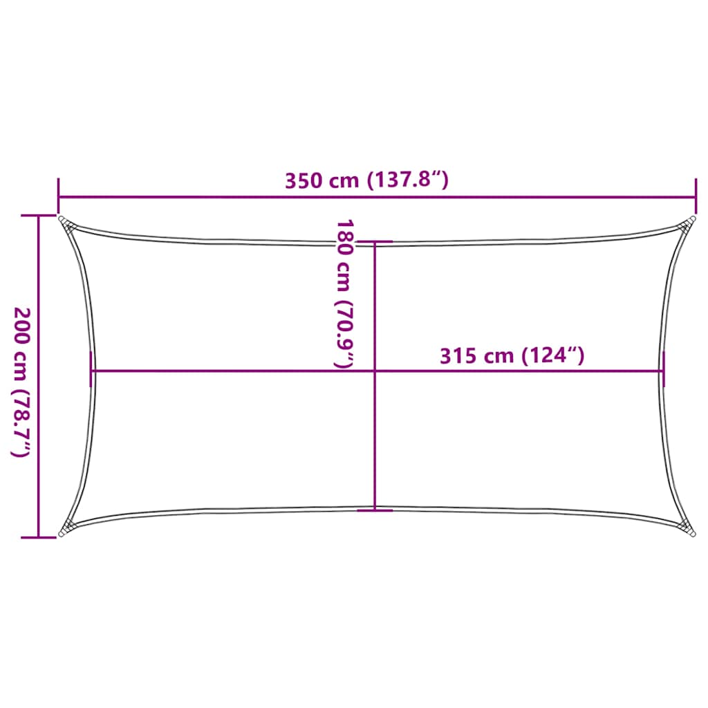Jedro za zaštitu od sunca 160 g/m² terakota 2 x 3,5 m HDPE