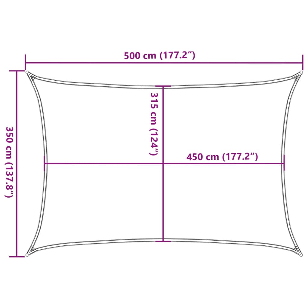 Jedro za zaštitu od sunca 160 g/m² terakota 3,5 x 5 m HDPE