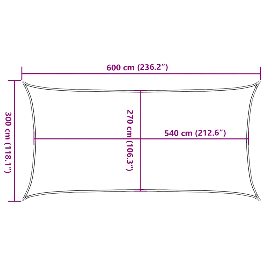 Jedro za zaštitu od sunca 160 g/m² smeđesiva 3 x 6 m HDPE