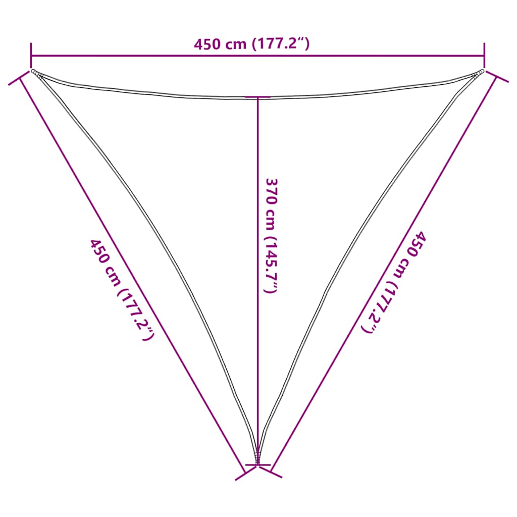 Jedro za zaštitu od sunca 160 g/m² sivosmeđe 4,5x4,5x4,5 m HDPE