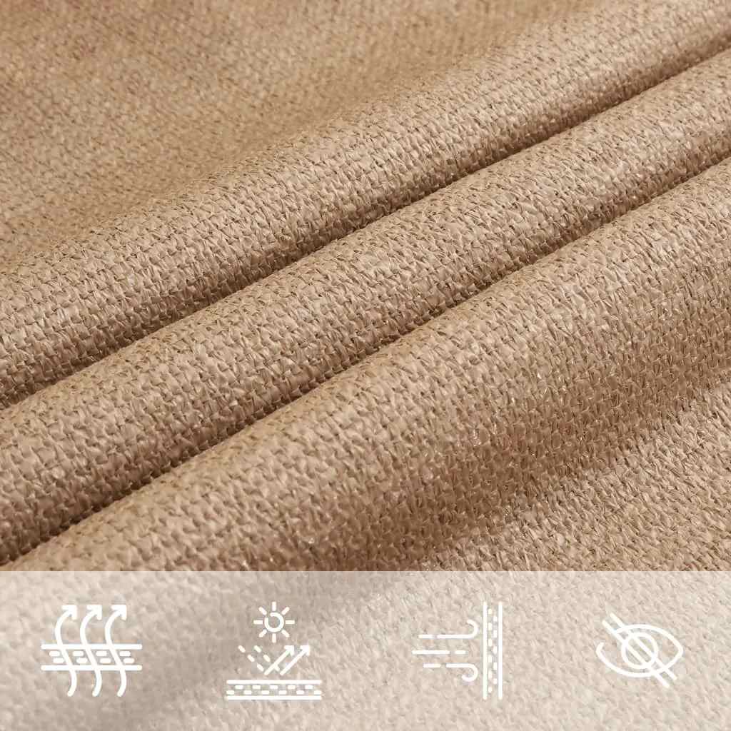 Jedro za zaštitu od sunca 160 g/m² sivosmeđe 5 x 6 x 6 m HDPE