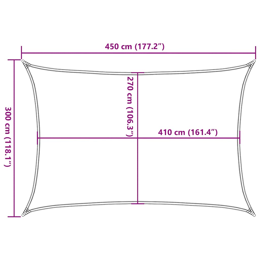 Jedro za zaštitu od sunca 160 g/m² tamnozeleno 3 x 4,5 m HDPE