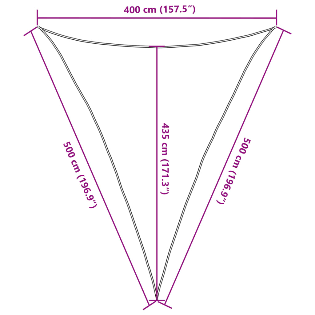 Jedro za zaštitu od sunca 160 g/m² tamnozeleno 4 x 5 x 5 m HDPE