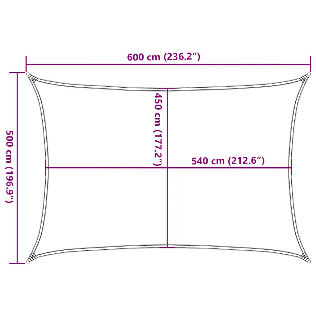 Jedro za zaštitu od sunca 160 g/m² pravokutno plavo 5x6 m HDPE