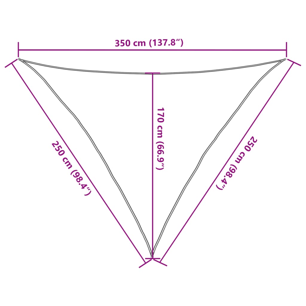 Jedro za zaštitu od sunca 160 g/m² plavo 2,5 x 2,5 x 3,5 m HDPE