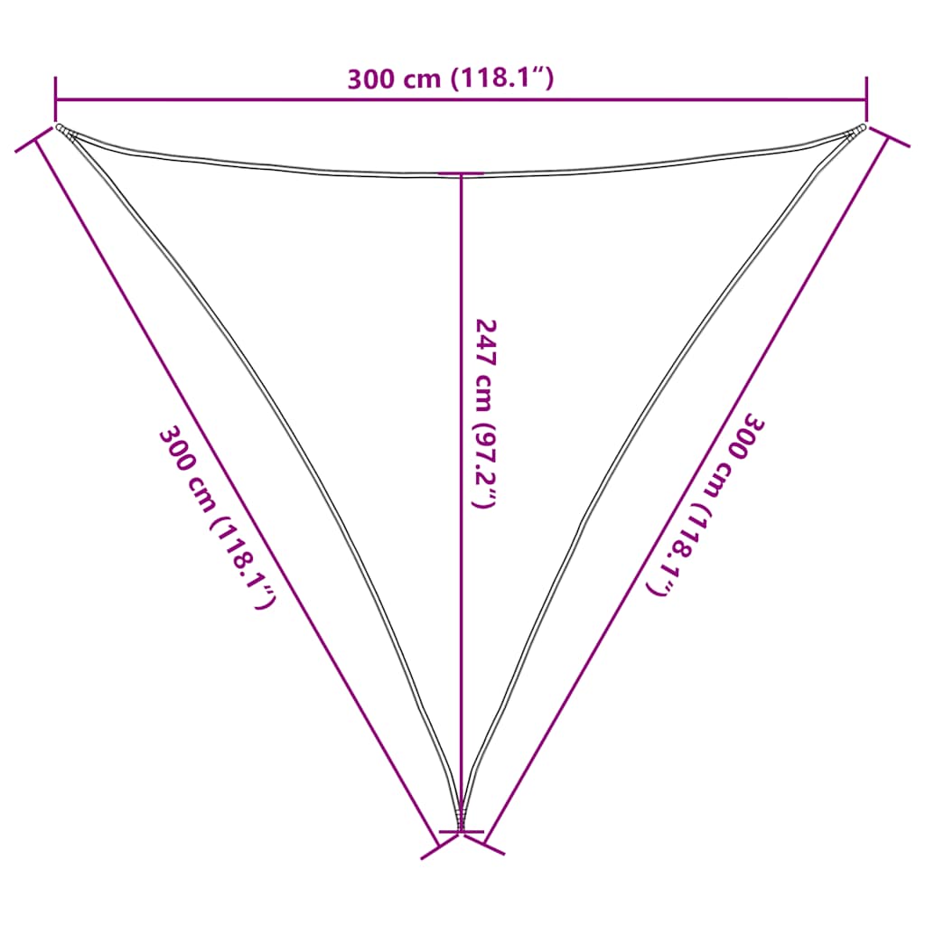 Jedro za zaštitu od sunca 160 g/m² plavo 3 x 3 x 3 m HDPE