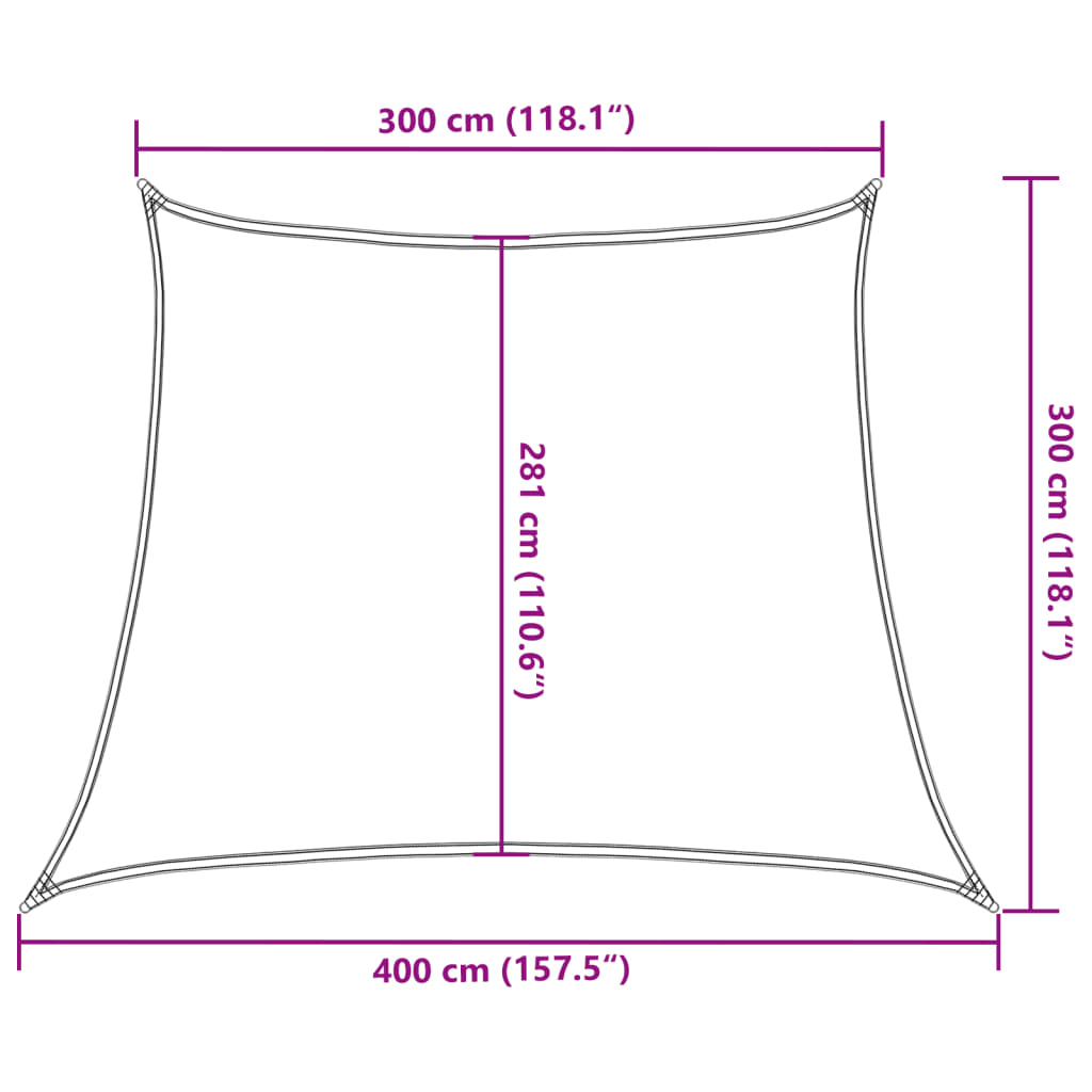Jedro za zaštitu od sunca 160 g/m² žuto 3/4 x 3 m HDPE