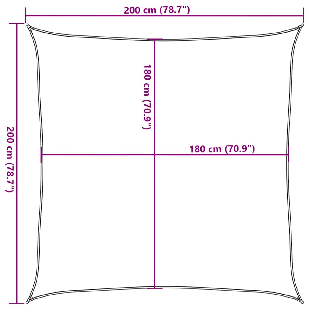 Jedro za zaštitu od sunca 160 g/m² crveno 2 x 2 m HDPE