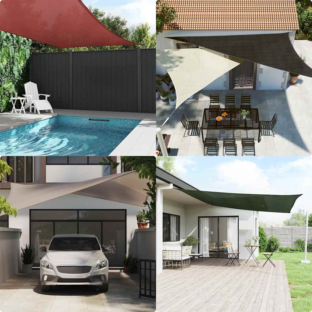 Jedro za zaštitu od sunca 160 g/m² crveno 2,5 x 5 m HDPE