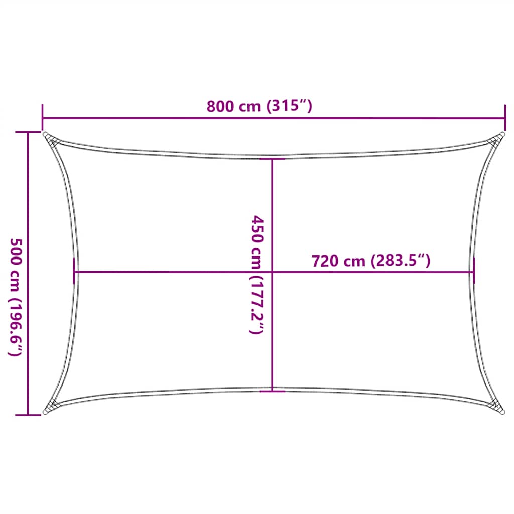 Jedro za zaštitu od sunca 160 g/m² crveno 5 x 8 m HDPE