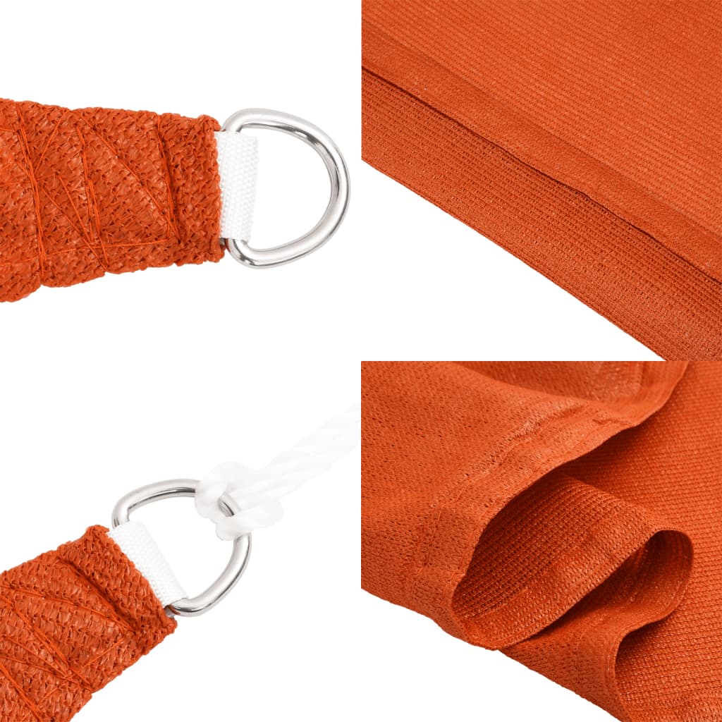 Jedro za zaštitu od sunca 160 g/m² narančasto 3,6 x 3,6 m HDPE