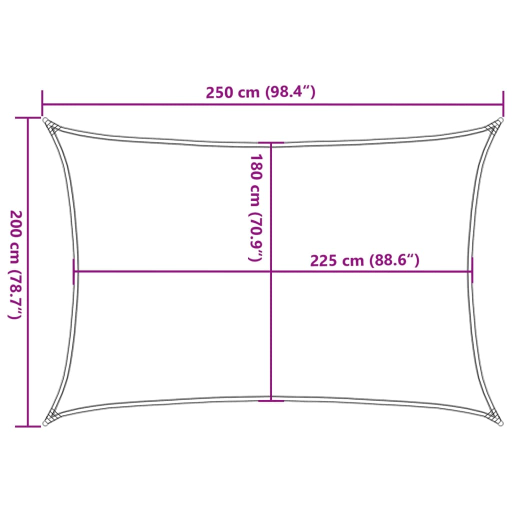 Jedro za zaštitu od sunca 160 g/m² narančasto 2 x 2,5 m HDPE