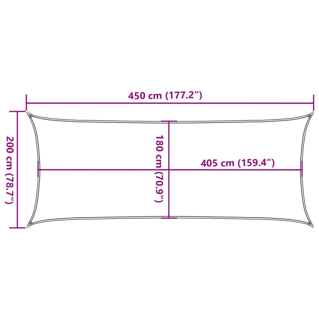 Jedro za zaštitu od sunca 160 g/m² narančasto 2 x 4,5 m HDPE