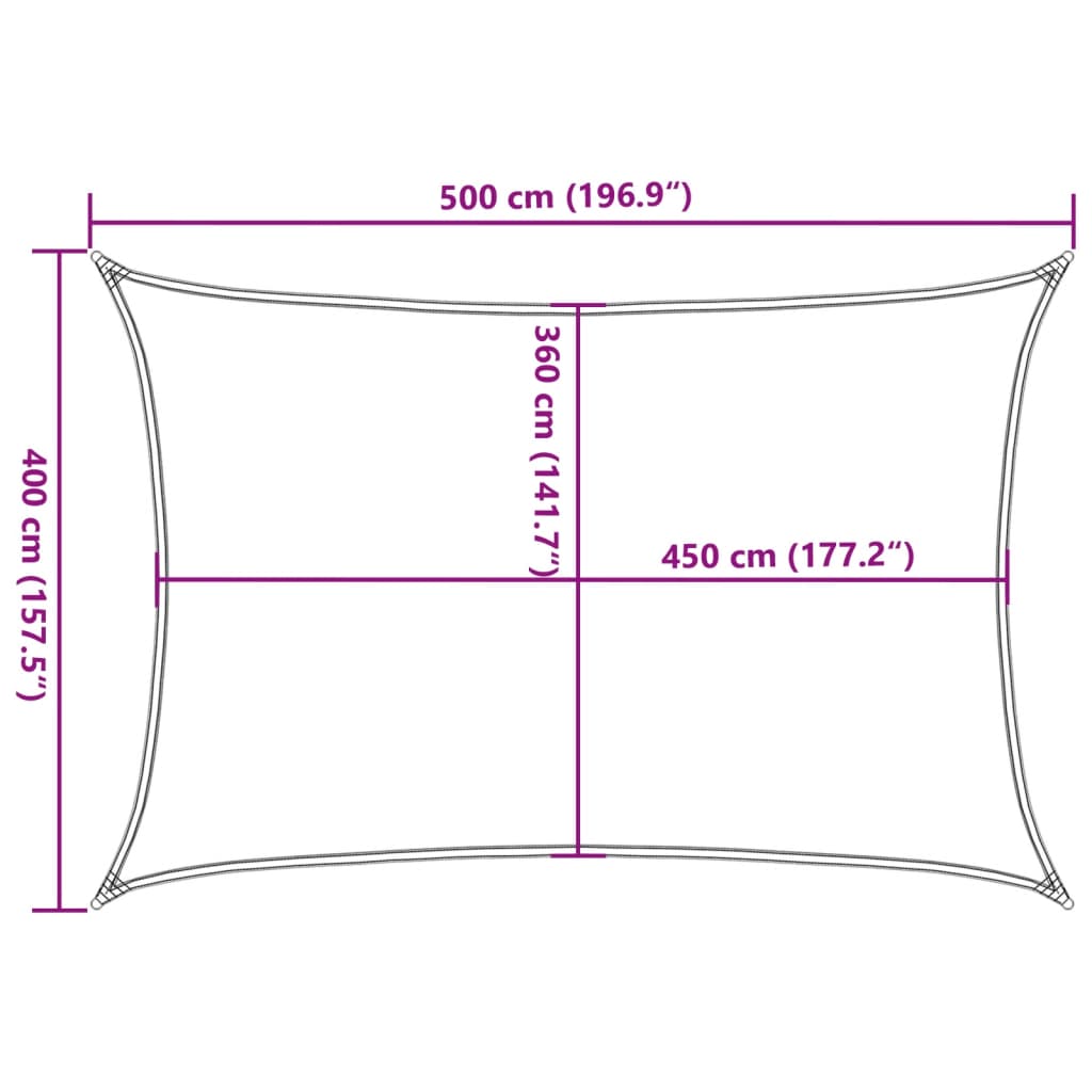 Jedro za zaštitu od sunca 160 g/m² crno 4 x 5 m HDPE