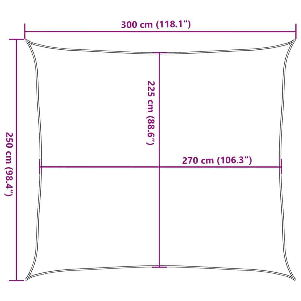 Jedro za zaštitu od sunca 160 g/m² smeđe 2,5 x 3 m HDPE