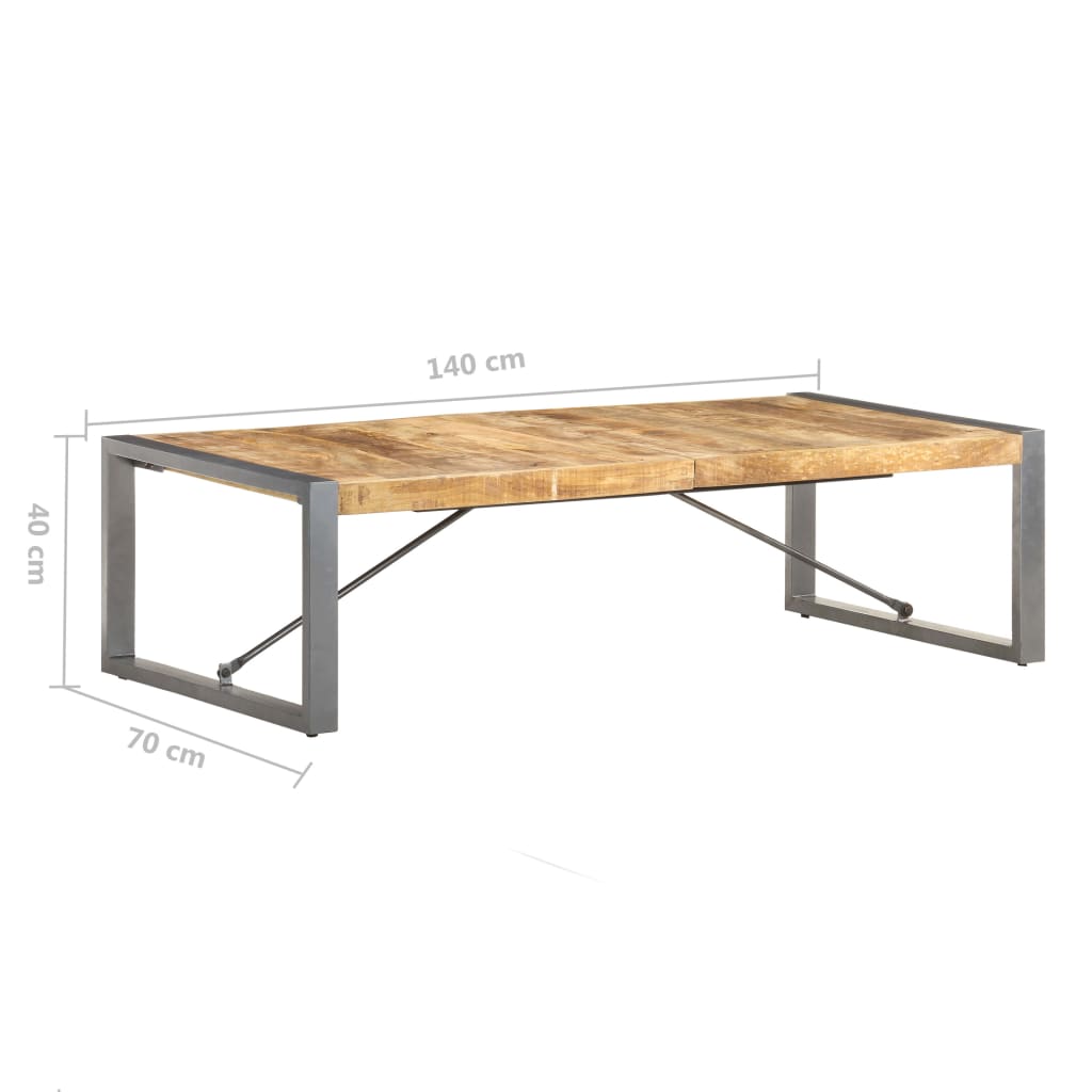 Stolić za kavu 140 x 70 x 40 cm od grubog drva manga