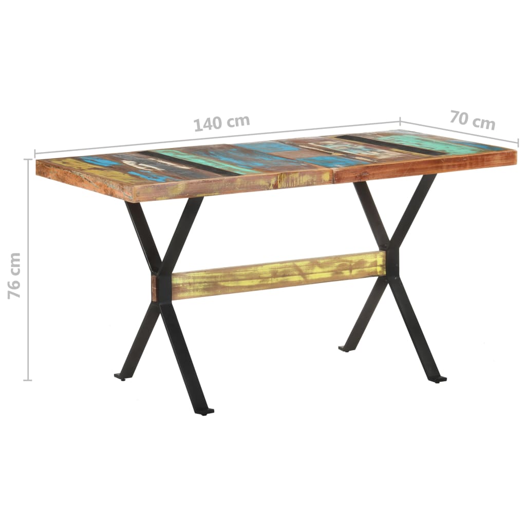 Blagovaonski stol 140 x 70 x 76 cm od masivnog obnovljenog drva