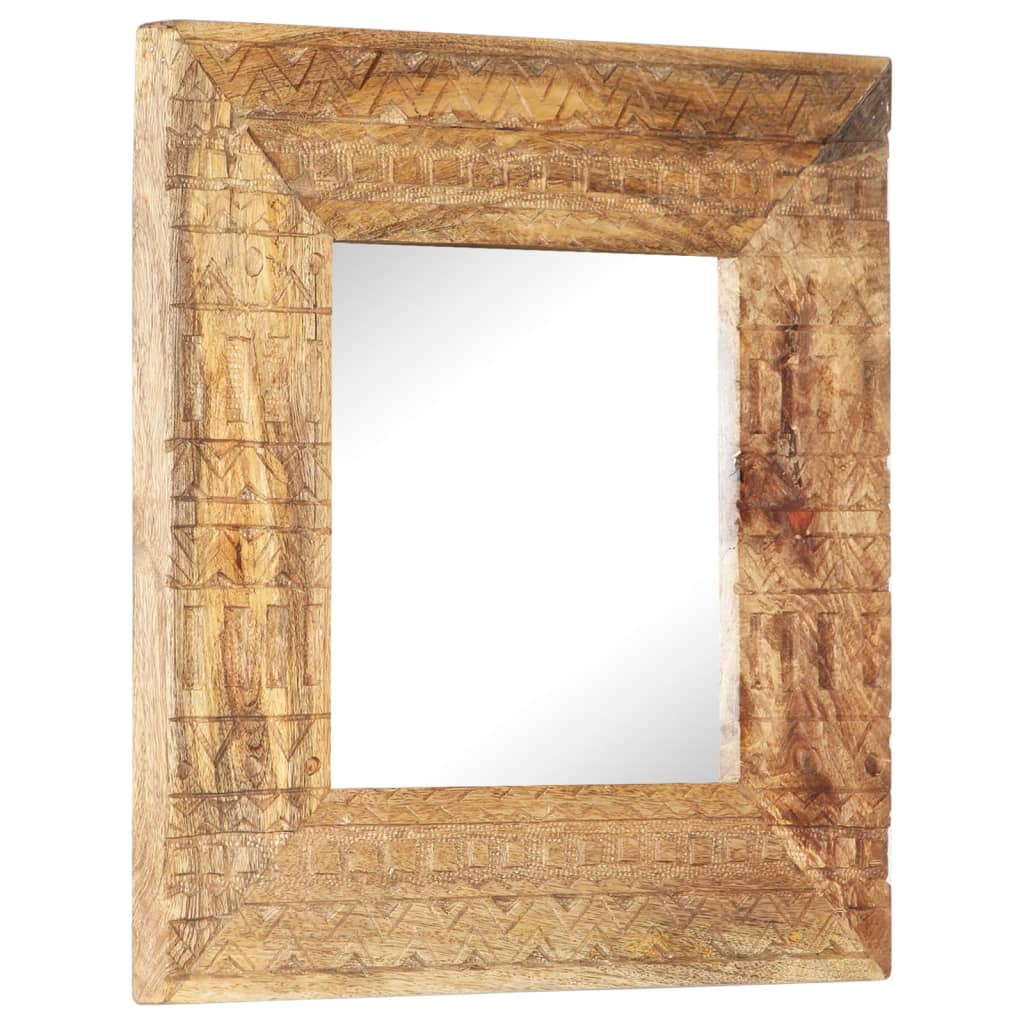 Ručno izrezbareno ogledalo 50 x 50 x 2,5 cm masivno drvo manga