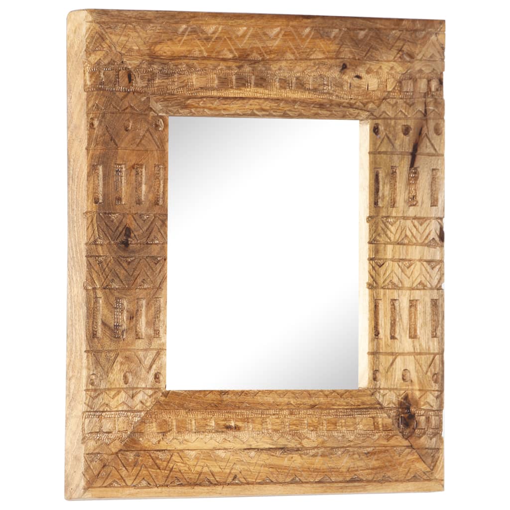 Ručno izrezbareno ogledalo 50 x 50 x 2,5 cm masivno drvo manga