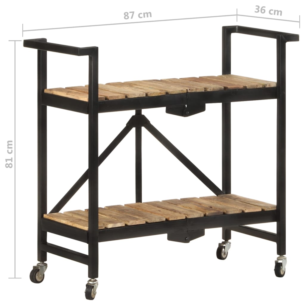 Kuhinjska kolica 87 x 36 x 81 cm od masivnog drva manga