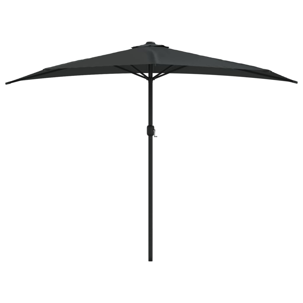 Balkonski suncobran crni 300 x 155 x 223 cm polukružni
