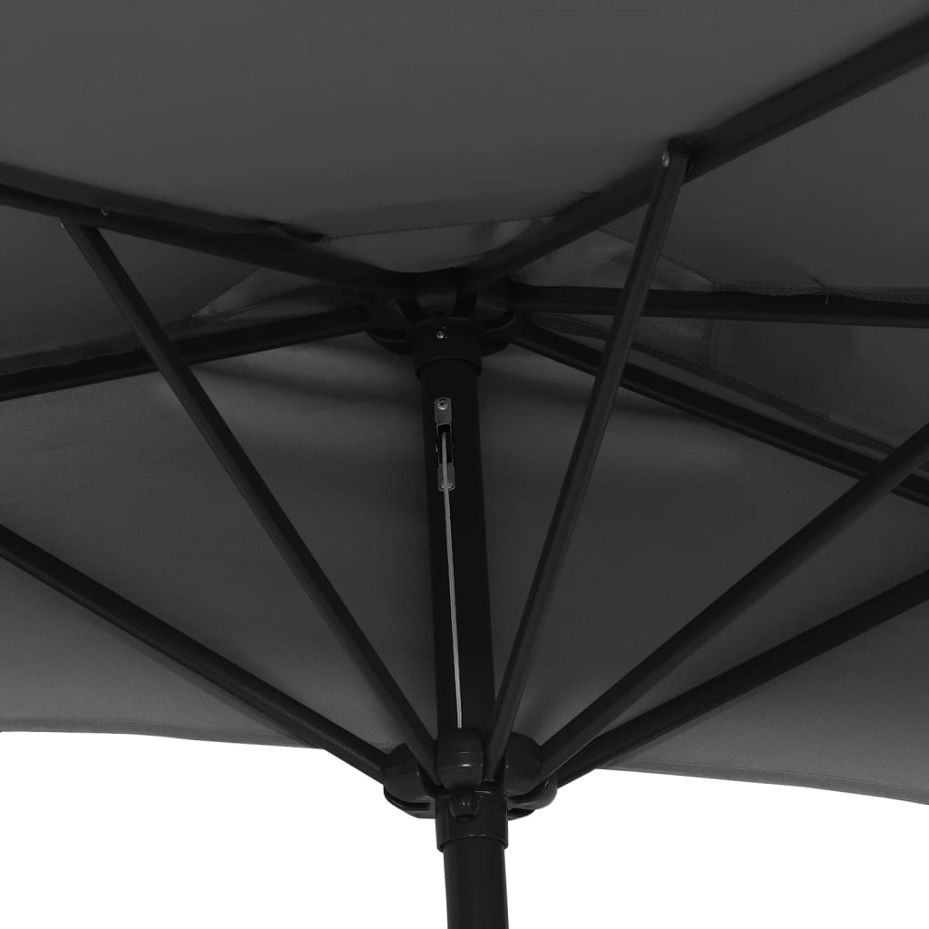 Balkonski suncobran crni 300 x 155 x 223 cm polukružni