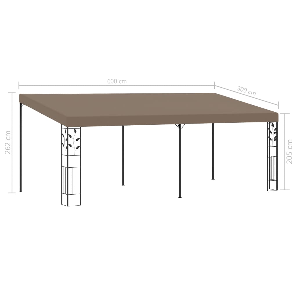 Zidna sjenica 6 x 3 x 2,5 m smeđe-siva