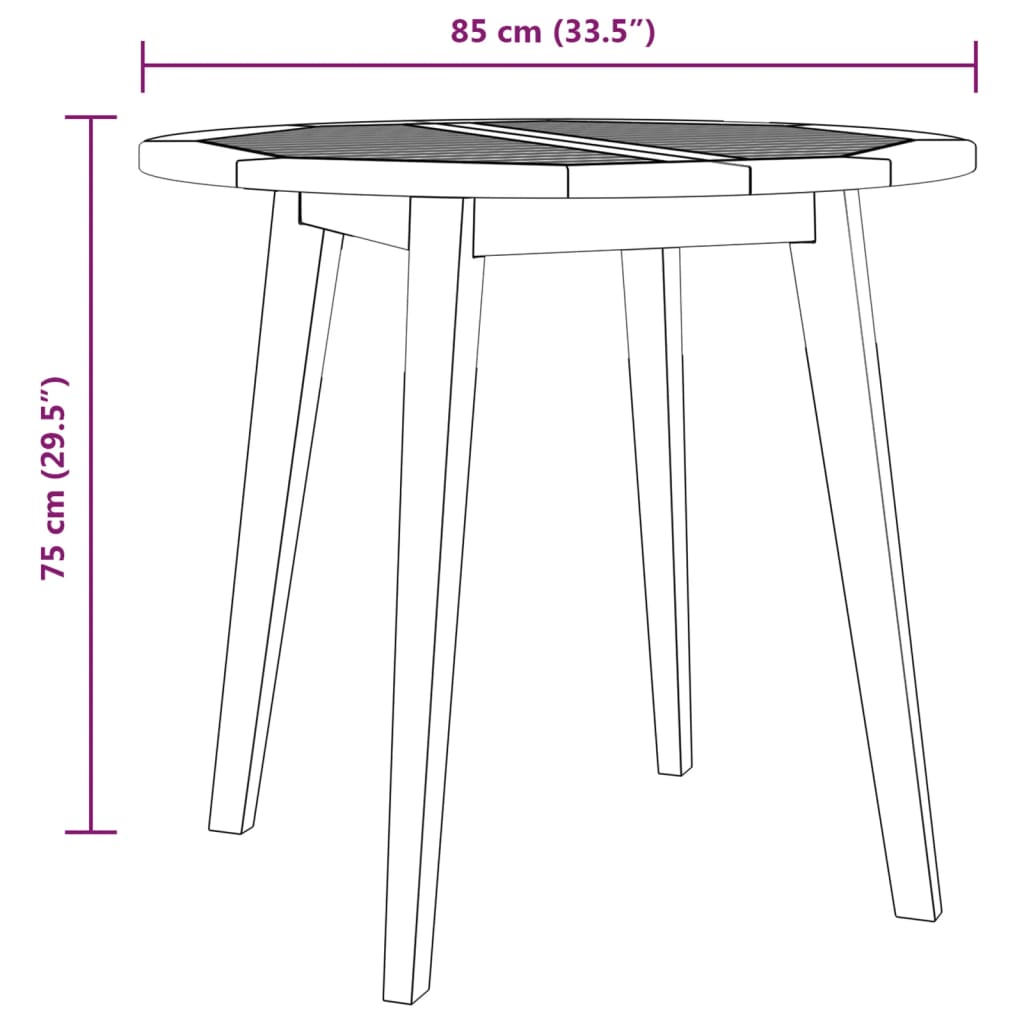 Vrtni stol Ø85x75 cm od masivnog bagremovog drva