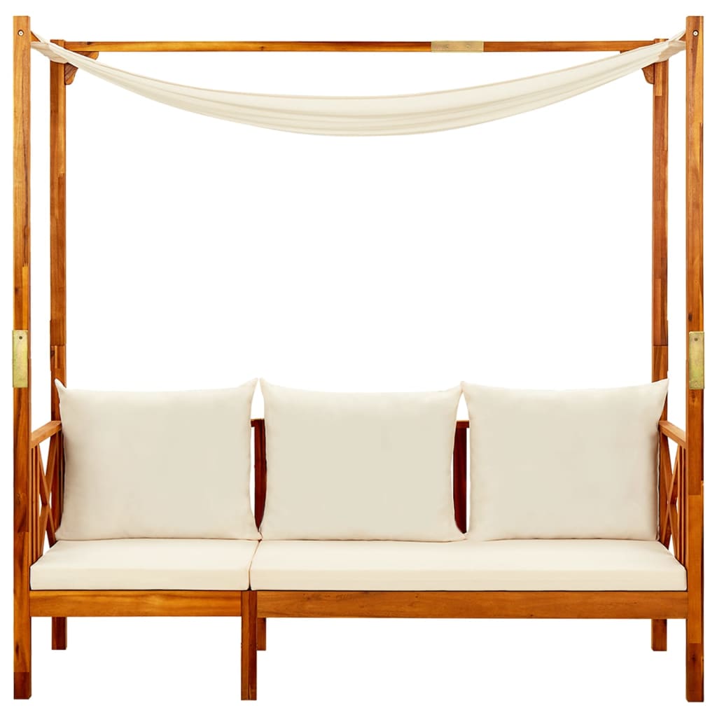 Vrtna klupa s nadstrešnicom od masivnog bagremovog drva