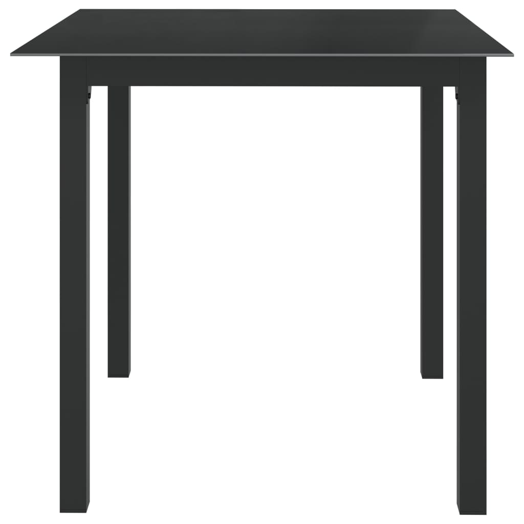 Vrtni stol crni 80 x 80 x 74 cm od aluminija i stakla