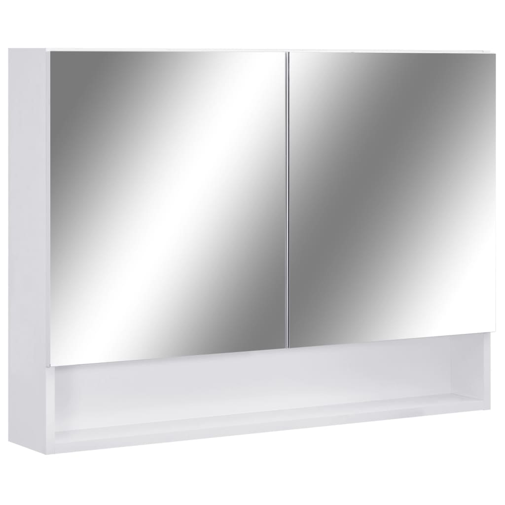 LED kupaonski ormarić s ogledalom bijeli 80 x 15 x 60 cm MDF