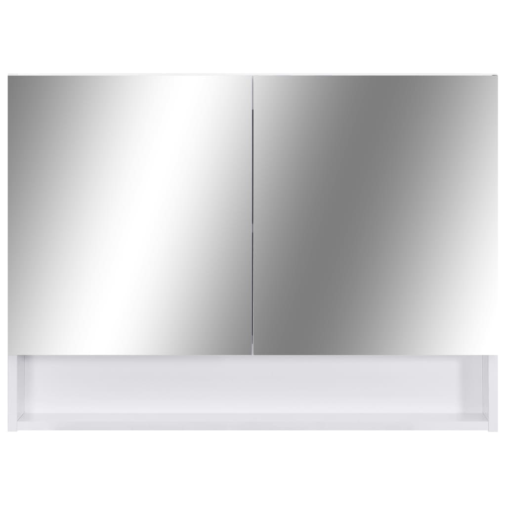 LED kupaonski ormarić s ogledalom bijeli 80 x 15 x 60 cm MDF