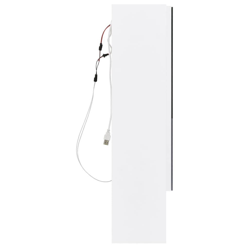 LED kupaonski ormarić s ogledalom bijeli 80 x 15 x 60 cm MDF