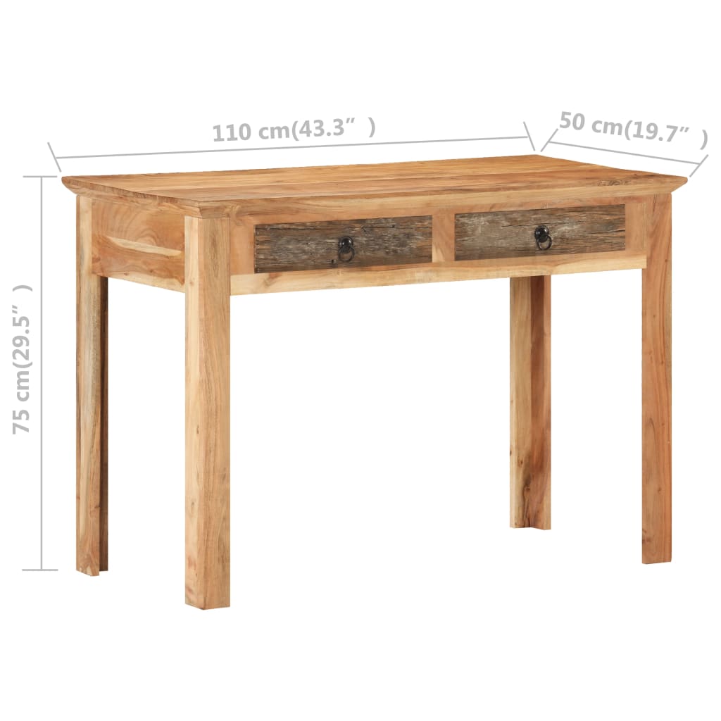 Radni stol 110 x 50 x 75 cm od masivnog obnovljenog drva