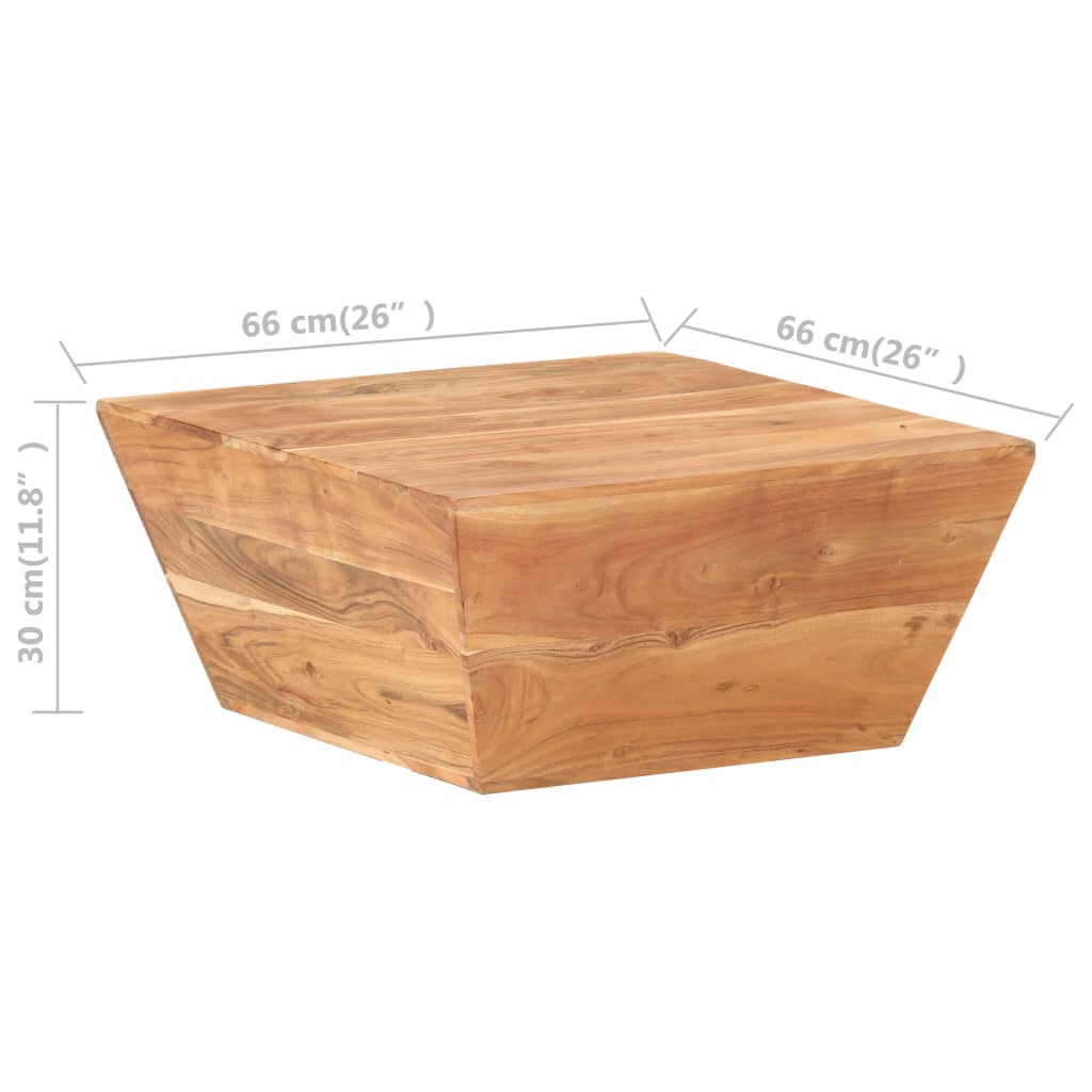 Stolić za kavu V-oblika 66 x 66 x 30 cm masivno bagremovo drvo