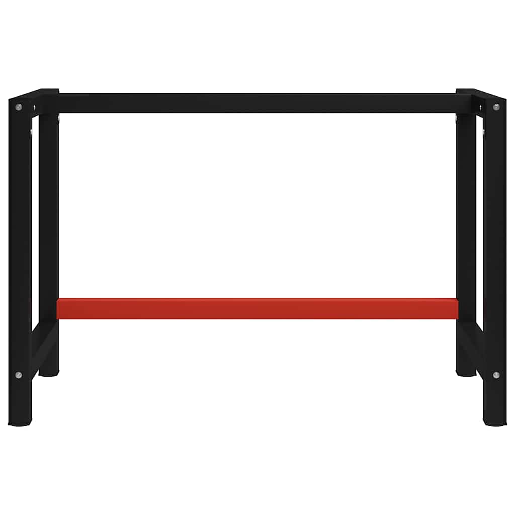 Okvir za radni stol metalni 120 x 57 x 79 cm crno-crveni