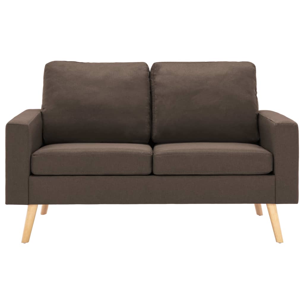 2-dijelni set sofa od tkanine smeđi
