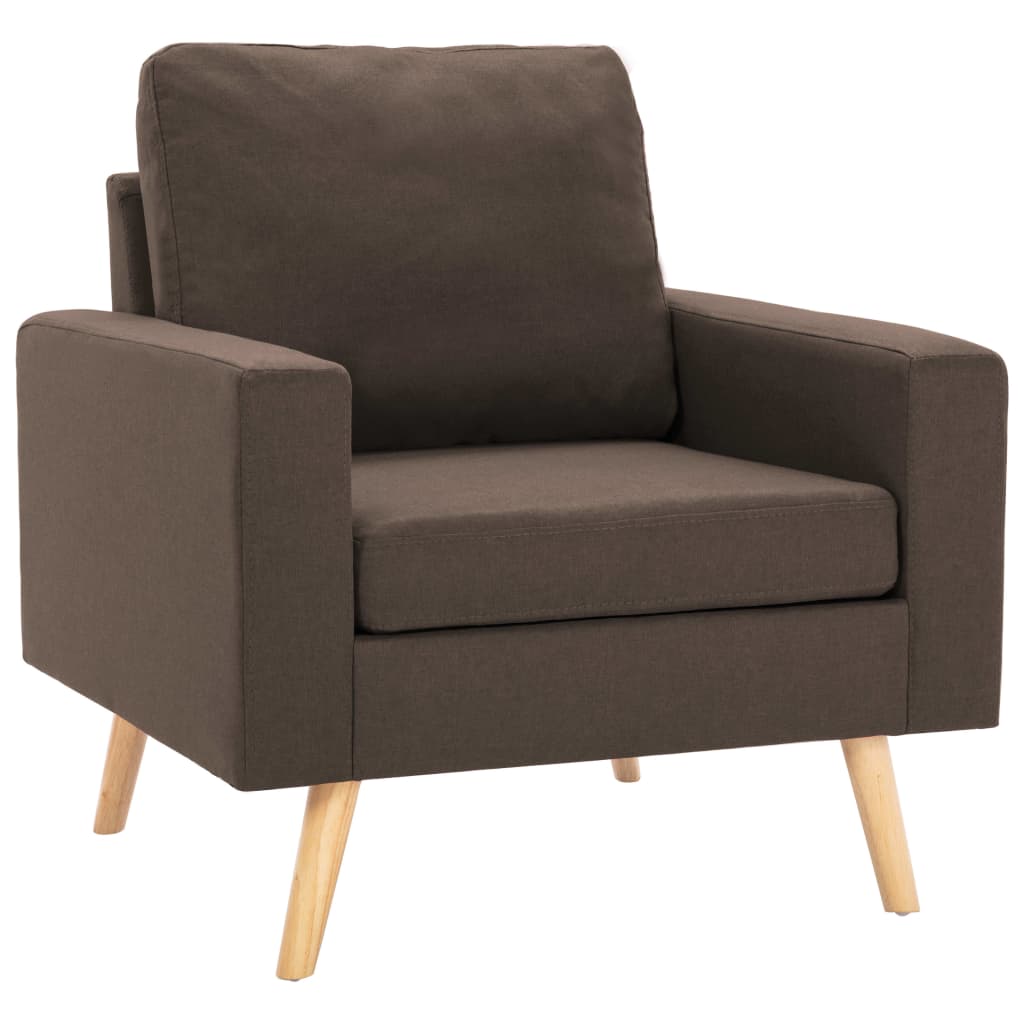 2-dijelni set sofa od tkanine smeđi