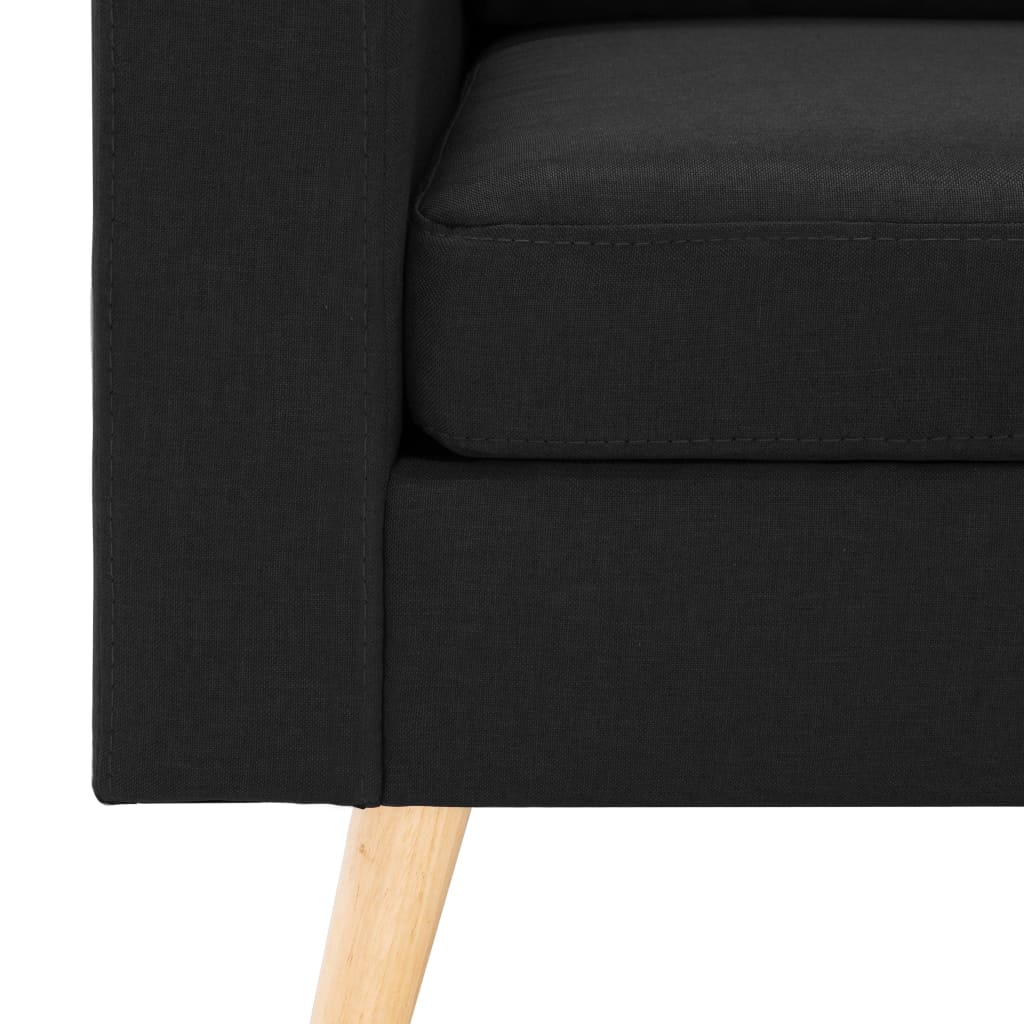 2-dijelni set sofa od tkanine crni