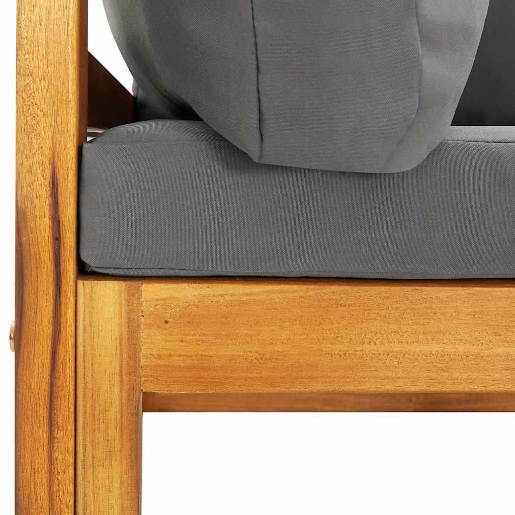 Modularna kutna sofa i tamnosivi jastuci masivno bagremovo drvo
