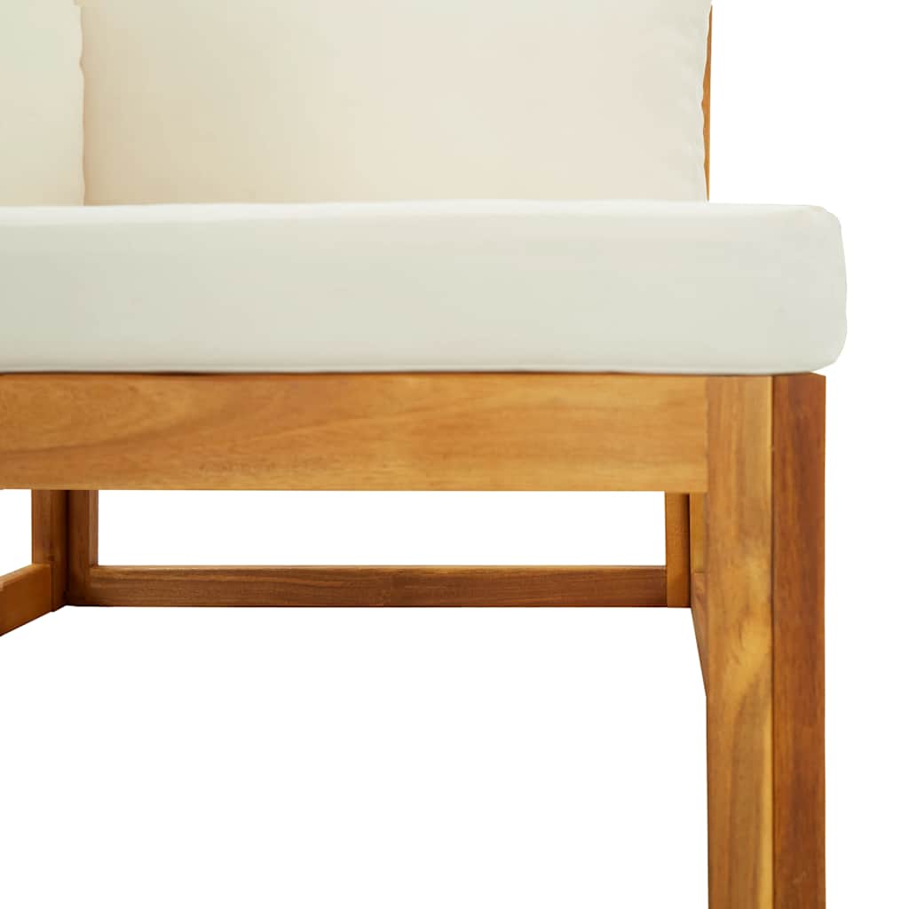 Modularna kutna sofa i krem bijeli jastuci bagremovo drvo