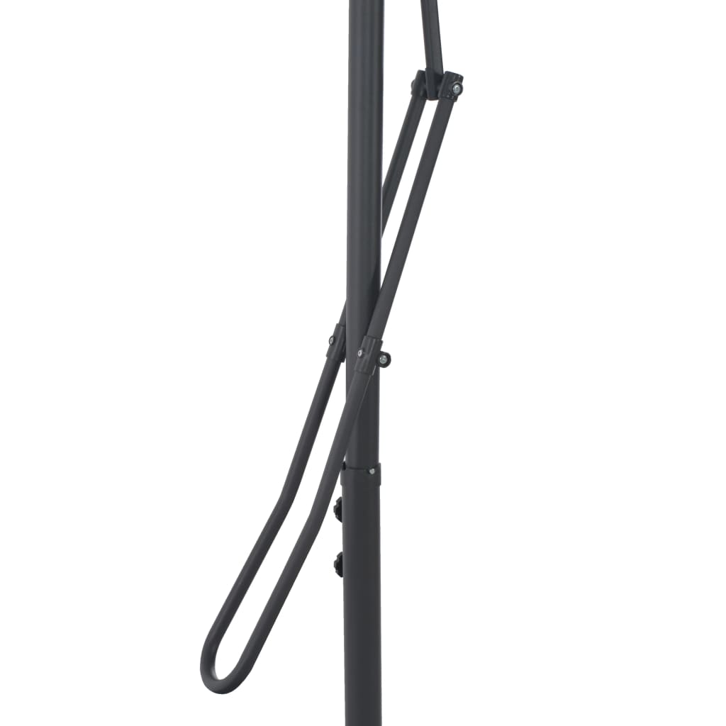 Vrtni suncobran s čeličnim stupom 300 x 230 cm crni