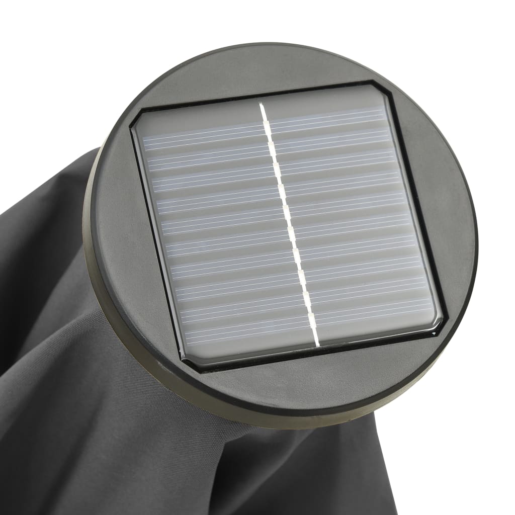Vrtni suncobran s LED svjetlima antracit 200x211 cm aluminijski